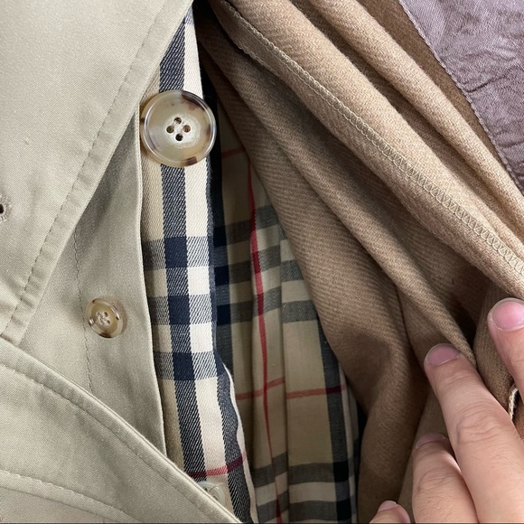 Vintage Burberry Trench Coat & Button Wool Men’s Size 8 Regular - Picture 6 of 7